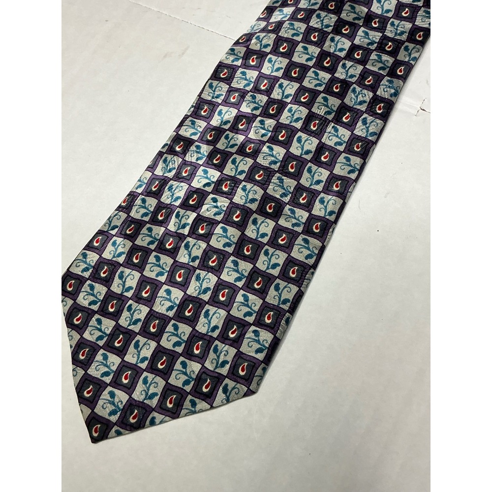 Vintage Christian Dior Monsieur Silk Geometric Necktie Quiet Luxury Old Money
